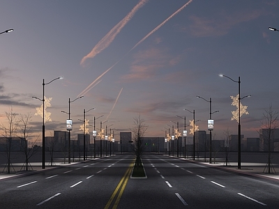现代路灯 道路亮化 路灯亮化 创意路灯 亮化