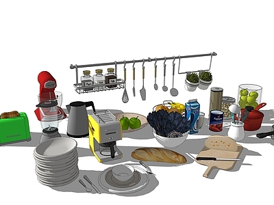 厨房用品组合 锅铲 厨具 砧板 锅