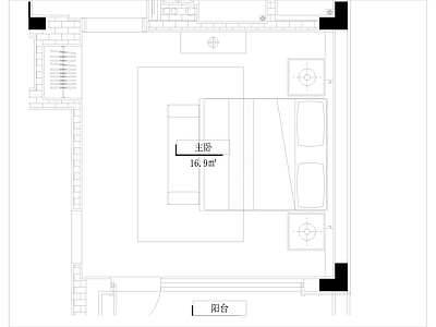 新中式卧室 别墅 施工图