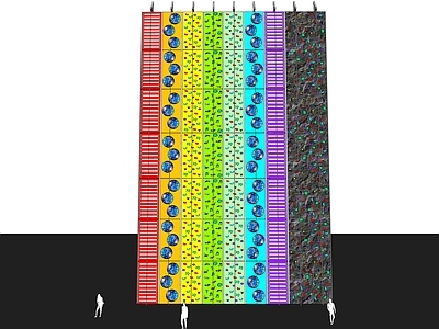 攀岩墙 现代 攀岩墙 彩色