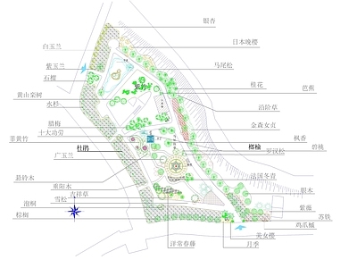 规划平面图 小型公园绿化规划 施工图