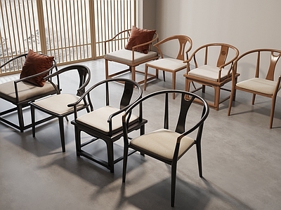 新中式休闲椅 新中式椅子 圈椅 太师椅
