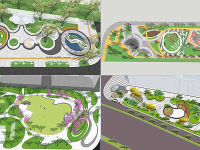 欧式轻奢景观公园 公园 艺术公园 地形公园 口袋公园 圆形公园