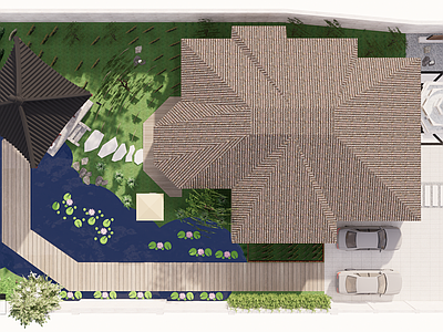 现代庭院 原件 su原件 施工图