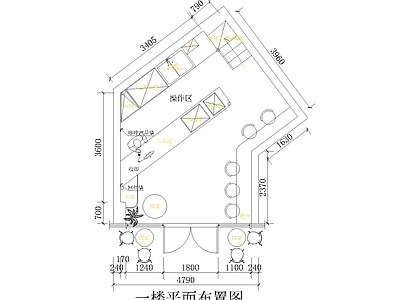 现代新中式其他商业建筑 茶餐厅 奶茶店 异形设计 餐饮建筑 施工图