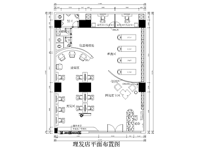现代新中式其他商业建筑 理发店设计 商业建筑 时尚网红 施工图
