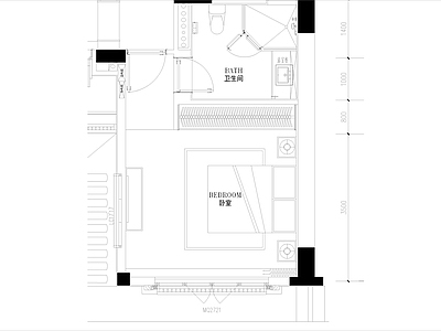 新中式卧室 别墅 施工图