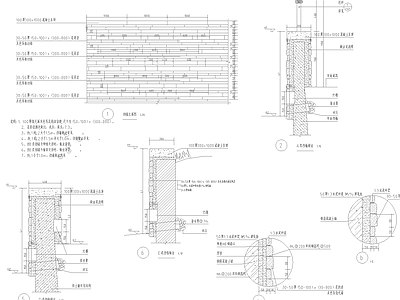 新中式中式其他景观 片石片岩饰面挡墙 施工图