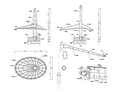 钢结构 椭圆形棚 施工图