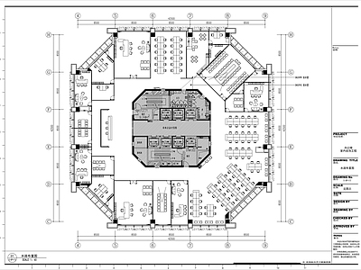 现代整体办公空间 办公楼装修图 施工图