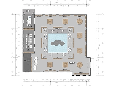 新中式其他文化空间 茶展厅 游园 茶室 施工图