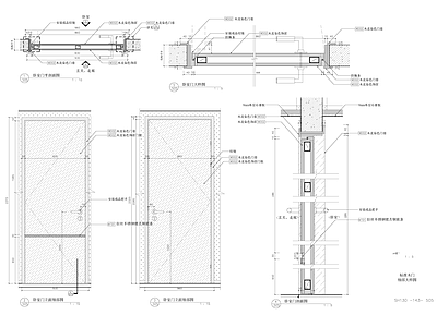 现代门节点 节点大样 施工图