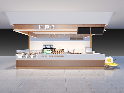 现代奶茶店 蛋仔 商场店 木纹