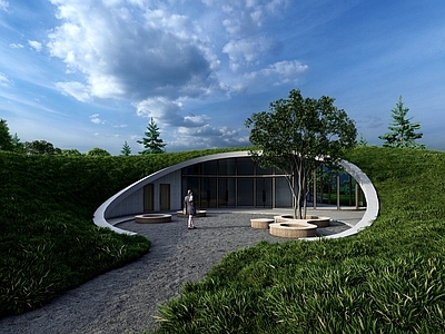 现代游客中心 坡地