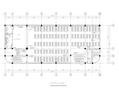 现代其他商业建筑 食堂室内平面图 施工图