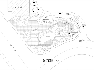 景观平面图 街头公园平面 施工图