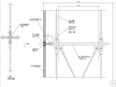 幕墙结构 拉杆式点式幕墙 施工图
