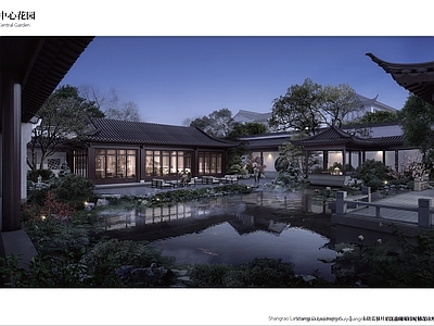新中式售楼处 江西上饶 蓝城桂语江南 售楼处 小镇中心 样板房 施工图