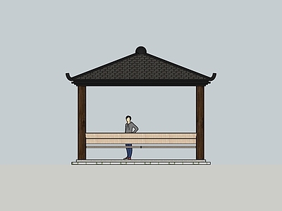 中式亭子 四角亭