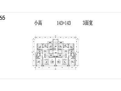 现代住宅楼建筑 基准方中精品 小高户型库 施工图