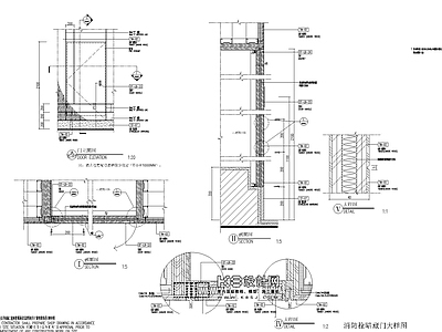 现代门节点 消防栓暗 施工图