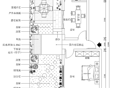 新中式庭院 枯山水 整 施工图