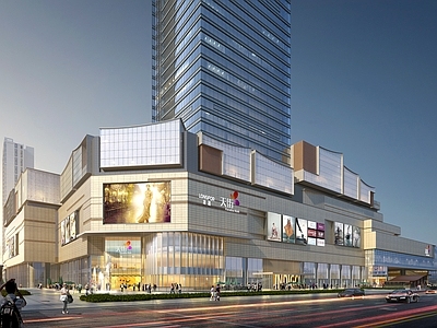 现代商场建筑 龙湖苏州天街 现代风格 玻璃幕墙