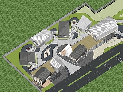 现代商场建筑 现代商业组团