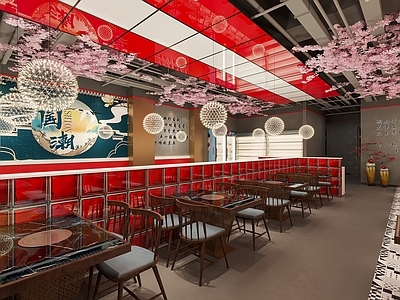 新中式中式火锅店 国潮串串店 冷饮柜
