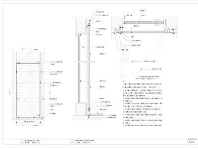 现代门节点 管井壁纸暗节点 隐形节点详图 水电井暗节点 施工图