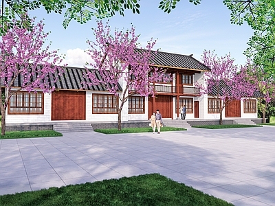 现代新中式乡村民房 乡镇旧城改造 乡村 乡村市集 乡村街道 少数民族民居街道