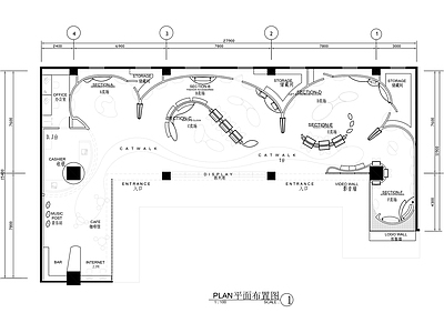 现代展厅 卖场展厅平面图 施工图