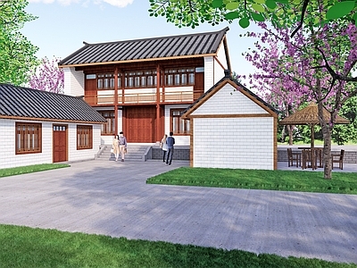 现代新中式乡村民房 乡村民宿 乡村民居改造 乡村建筑 农家乐 少数民族民居
