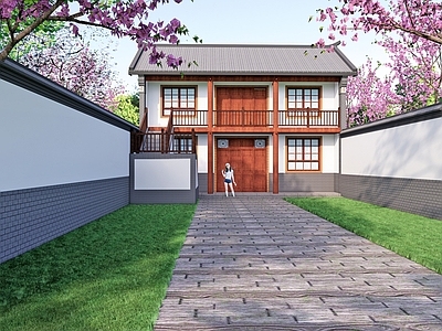 现代新中式乡村民房 乡村民宿 乡村建筑 乡村民居改造 乡村振兴 农家乐