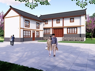 现代新中式乡村民房 乡村 乡村民宿 乡创中心 少数民族民居 农家乐