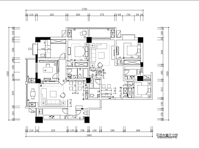 现代轻奢整体家装空间 两户大平层室内 大平层 小户型 别墅 施工图