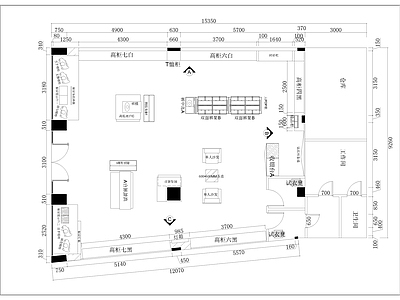 现代服装店 男装 150平方 施工图