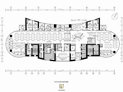 现代整体办公空间 上市公司办公室 施工图