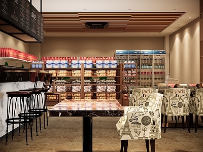 现代新中式便利店 便利店小卖铺 餐椅 展示架 超市零食生活用品