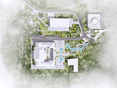 新中式中式庭院 园 私家 民宿 水景 施工图