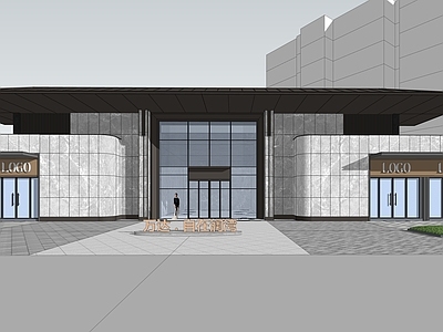 新中式其他商业建筑 新中式大门 社区大堂 新亚洲大门