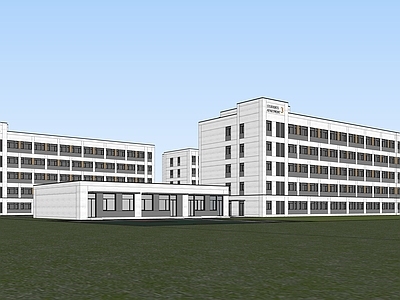 现代学校建筑 教学楼学校 学生宿舍 学生公寓
