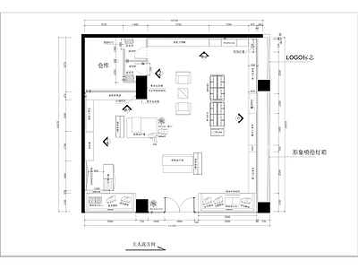 现代服装店 平面布局 施工图