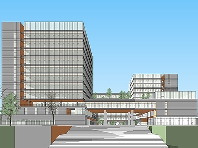 现代简约学校建筑 教学楼学校