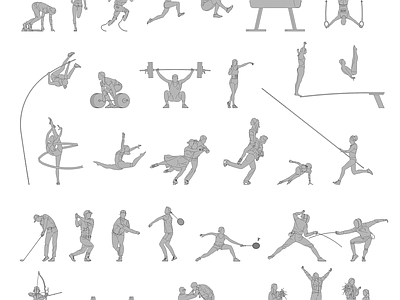 现代人物 体育比赛 体育比赛图纸 施工图