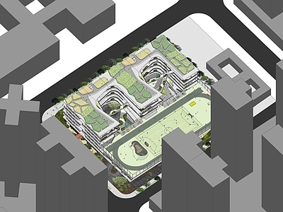 现代学校建筑 深圳红岭实验小学 深圳学校 教学楼学校 学校操场 创意校园