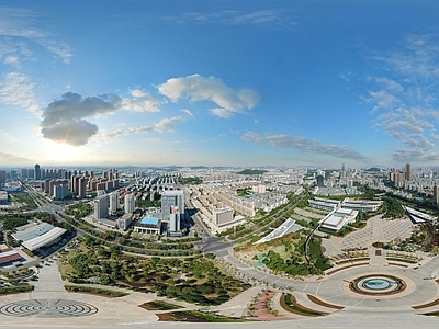 现代城市HDR 城市鸟瞰建筑全景