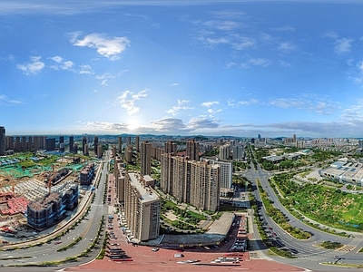 现代城市HDR 城市鸟瞰建筑全景