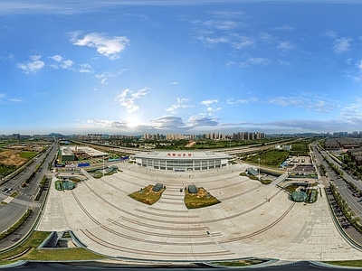 现代城市HDR 城市鸟瞰建筑全景