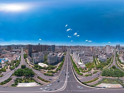 现代城市HDR 城市鸟瞰建筑全景